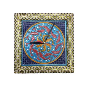 ساعت دیواری طرح خاتم کاری مدل ماهی