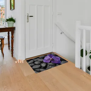پادری مدل سه لایه رویه مخمل طرح گل کد S512 سایز 75x45 سانتی متر