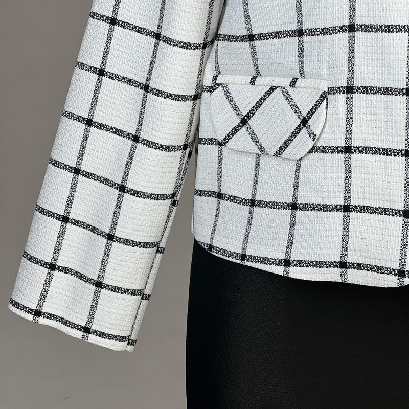 کت زنانه مدل شانل چهارخونه کد AK1135