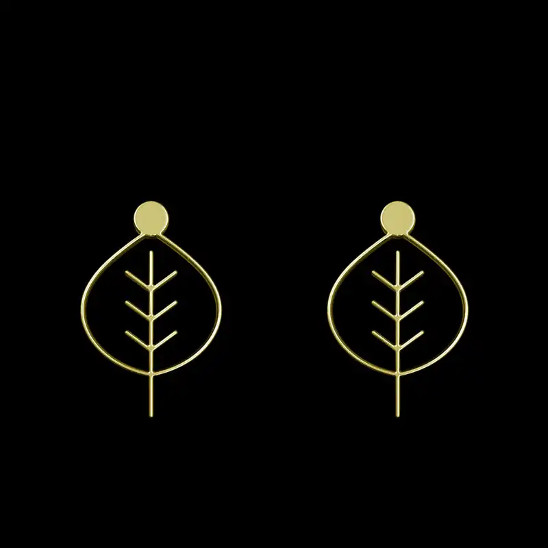 گوشواره طلا 18 عیار زنانه مدوپد مدل برگ کد GA1-15872