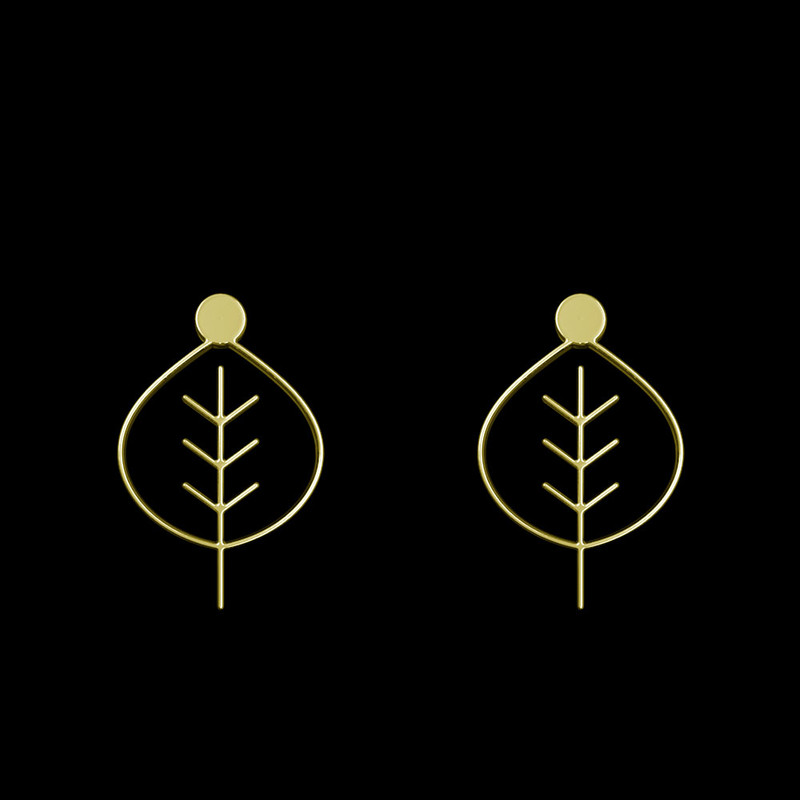 گوشواره طلا 18 عیار زنانه مدوپد مدل برگ کد GA1-15872