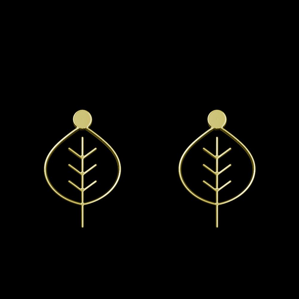 گوشواره طلا 18 عیار زنانه مدوپد مدل برگ کد GA1-15872 -  - 1