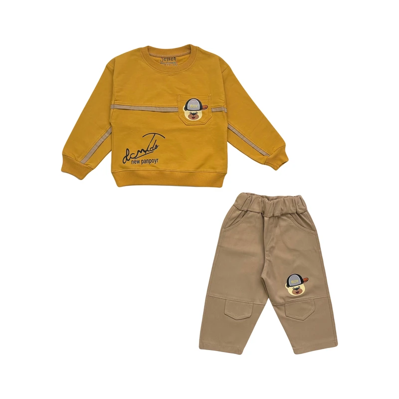 ست سویشرت و شلوار پسرانه مدل خرسی کد ۸۵