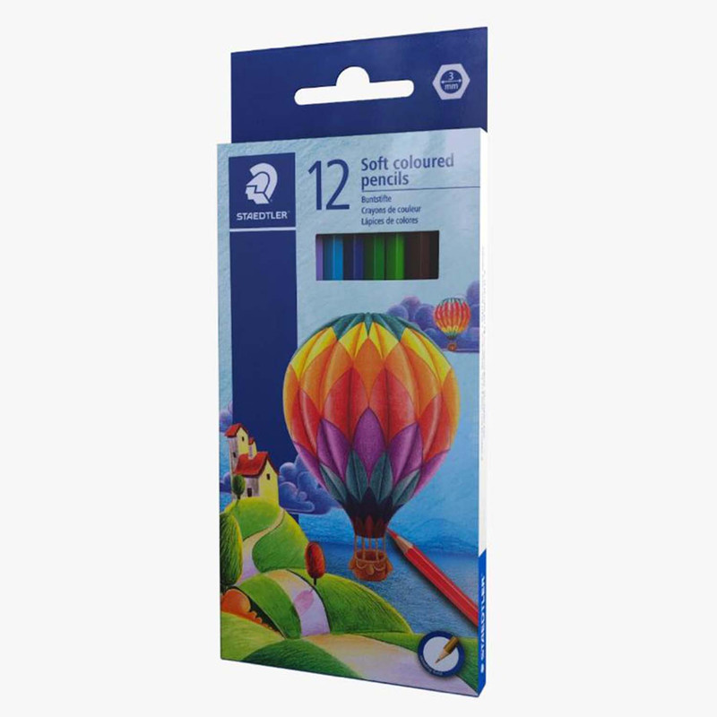 مدادرنگی 12 رنگ مدل جعبه مقوایی سافت استدلر کد 143 C12 LI