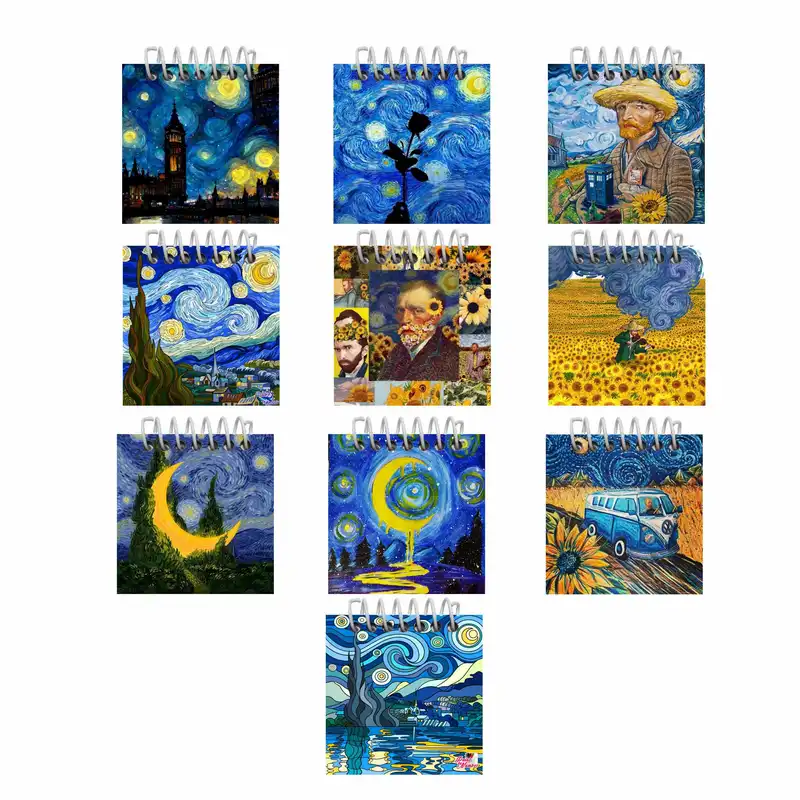 دفترچه یادداشت مدل فانتزی ونگوگ شب پر ستاره کد  vanGogh1 مجموعه 10 عددی