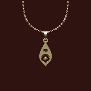 گردنبند طلا 18 عیار زنانه مدوپد مدل گل کد W2-1-1011