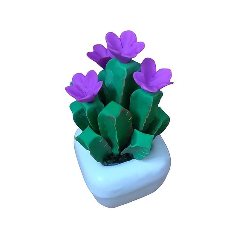 گلدان به همراه گل مصنوعی مدل کاکتوس کد B90