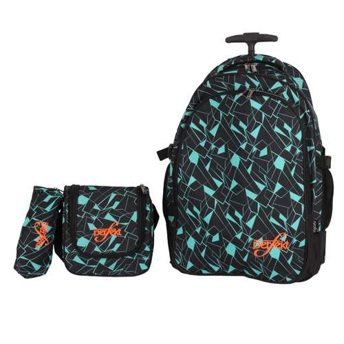 کوله پشتی چرخ دار مدل AG004 به همراه کیف غذا و جامدادی 