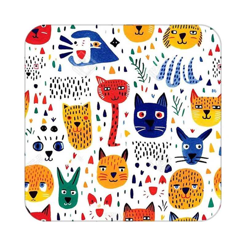 زیر لیوانی کاکتی طرح حیوانات رنگی مدل mp25747