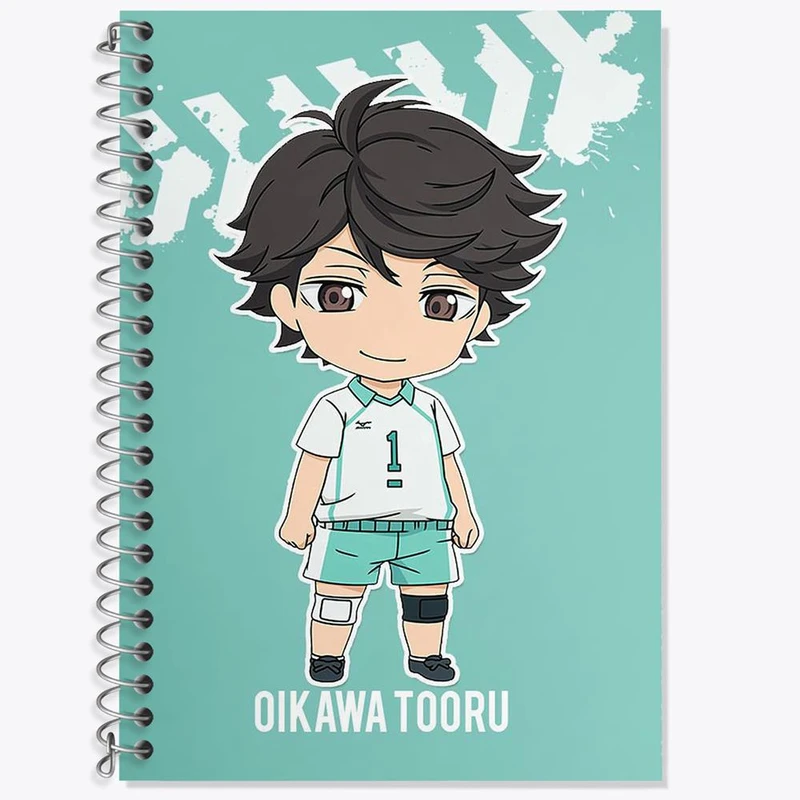 دفتر زبان 50 برگ خندالو مدل دو خط طرح اویکاوا تورو انیمه آبشار سرنوشت هایکیو کاگیاما کد 11190