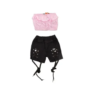 ست نیم تنه و شلوارک دخترانه مدل 657 