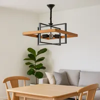 لوستر 4 شعله شاهان تک مدل WOOD 7