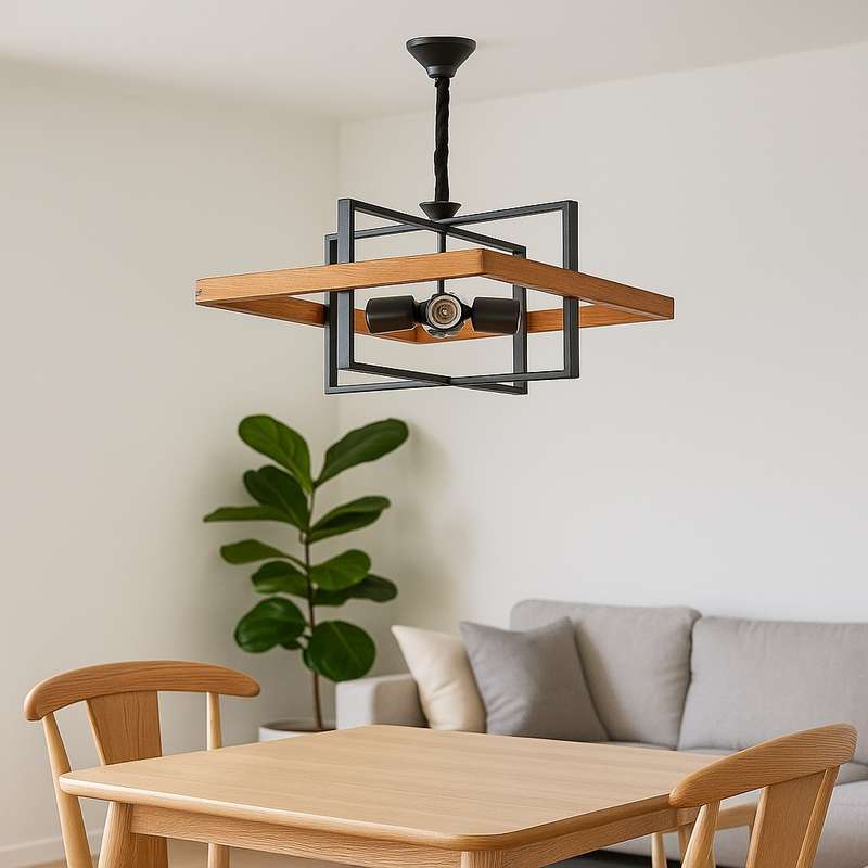 لوستر 4 شعله شاهان تک مدل WOOD 7