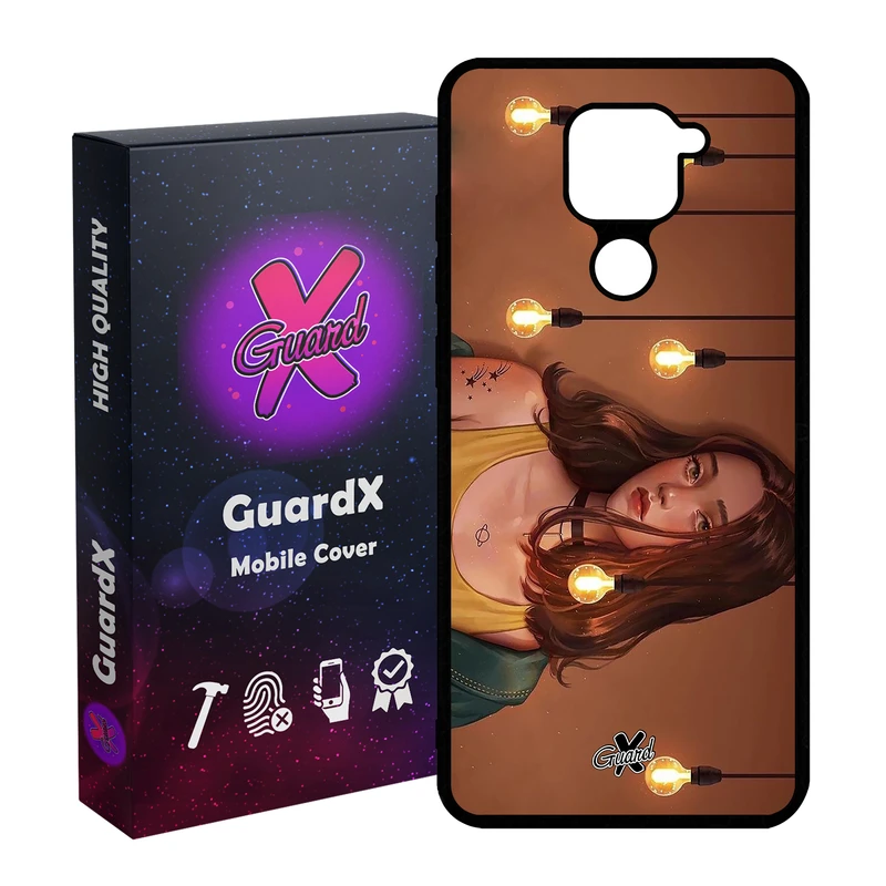 کاور گارد ایکس طرح Girl مدل Glass10034 مناسب برای گوشی موبایل شیائومی Redmi Note 9