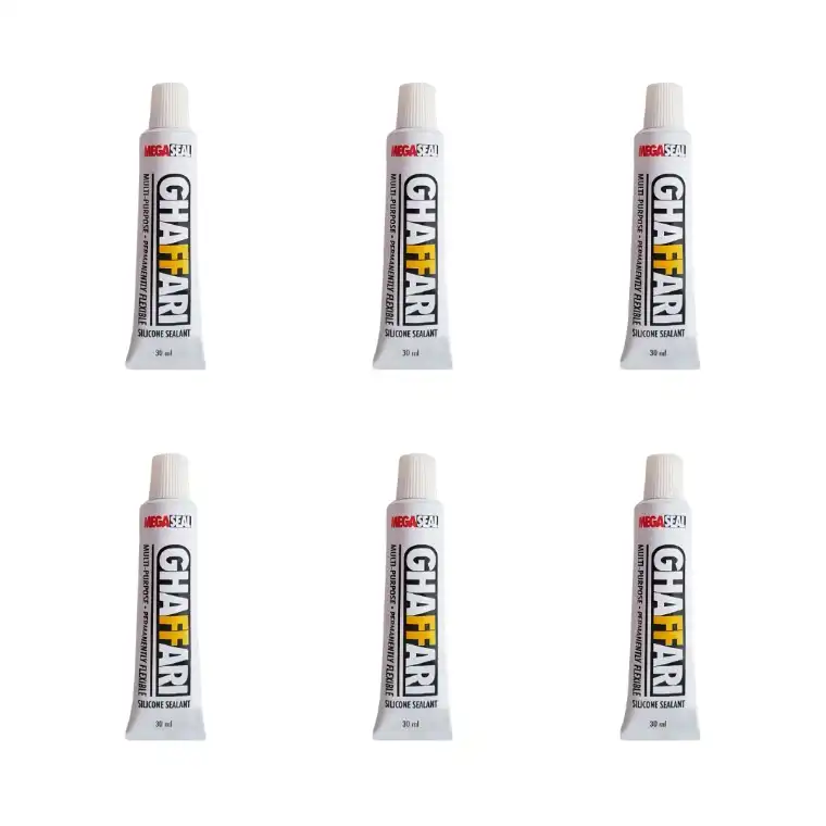 چسب آکواریوم غفاری مدل مگاسیل حجم 30 میلی لیتر مجموعه 6 عددی