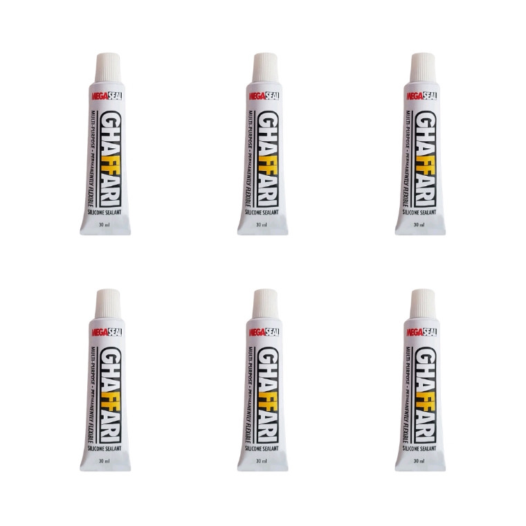 چسب آکواریوم غفاری مدل مگاسیل حجم 30 میلی لیتر مجموعه 6 عددی