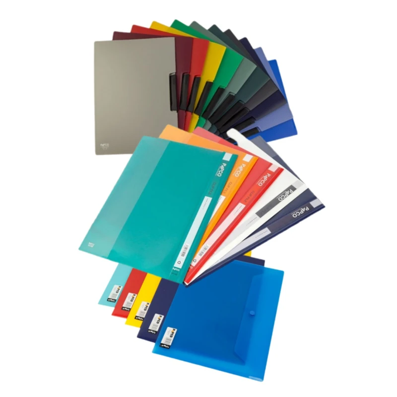 پوشه دکمه دار پاپکو مدل 101105109سایز A4 بسته ۲۰ عددی 