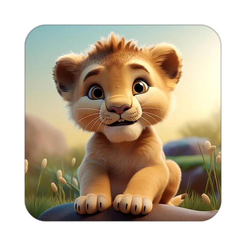 زیر لیوانی کاکتی طرح شیر مدل mp22823