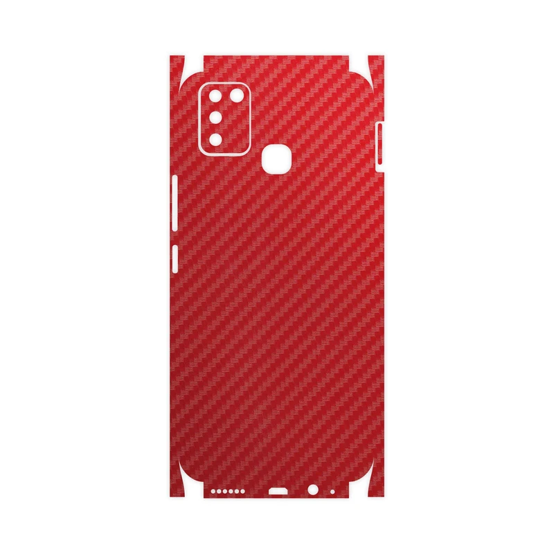 برچسب پوششی ماهوت مدل Red-Fiber-FullSkin مناسب برای گوشی موبایل اینفینیکس Smart 6 X657B