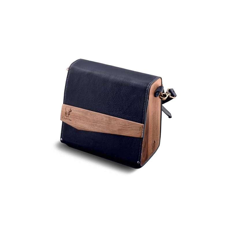 کیف رودوشی چرم و چوب مدل سانسوریا