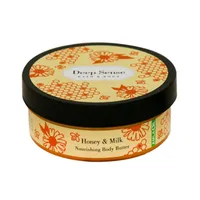 کره بدن دیپ سنس مدل Honey حجم 200 میلی&zwnj;لیتر مغذی و آبرسان قوی با کره شی، روغن نارگیل و آملا، ضد خشکی و نرم&zwnj;کننده پوست با جذب سریع و حفظ رطوبت طولانی&zwnj;مدت مناسب بانوان