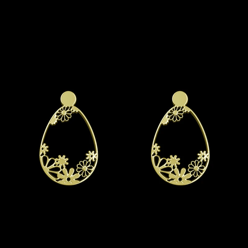 گوشواره طلا 18 عیار زنانه مدوپد مدل برگ کد GA1-13006