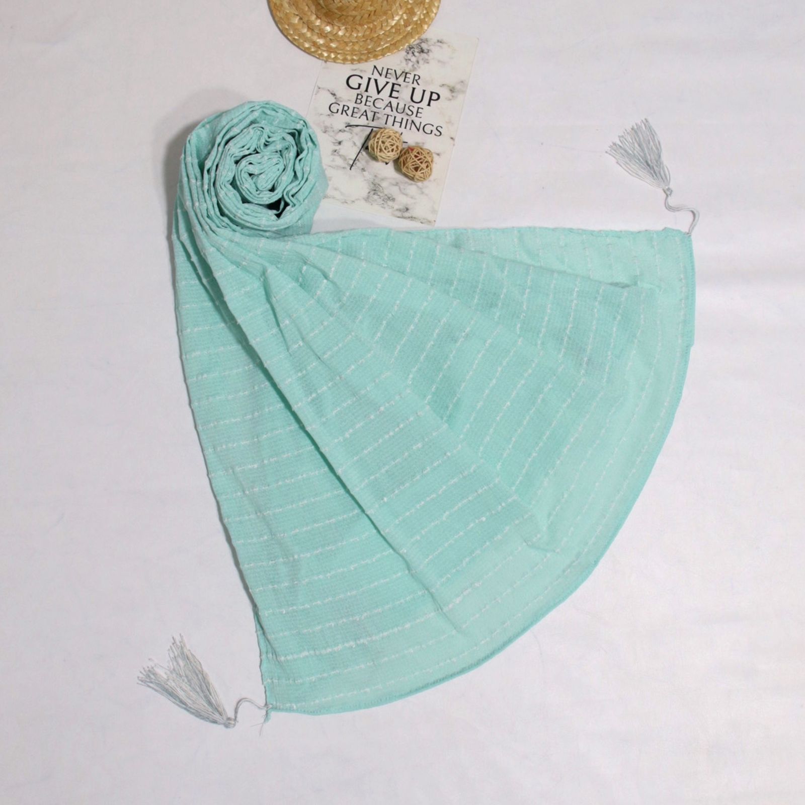 شال زنانه مدل نخی ساده پاییزه طرح کوک دوزی کد ana-9200 -  - 16