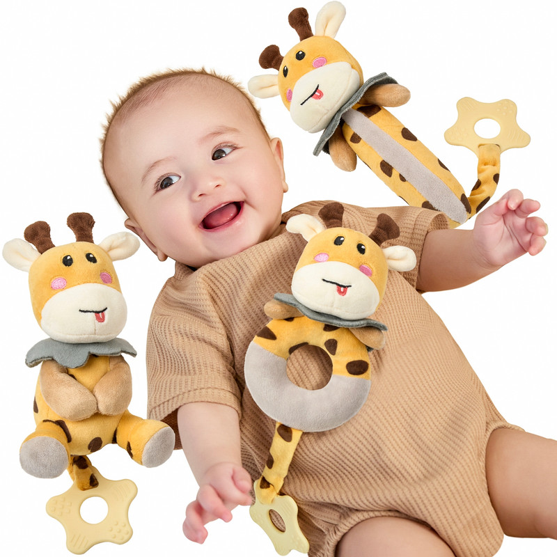 جغجغه توماما کیدز مدل TM575 طرح زرافه بسته 3 عددی