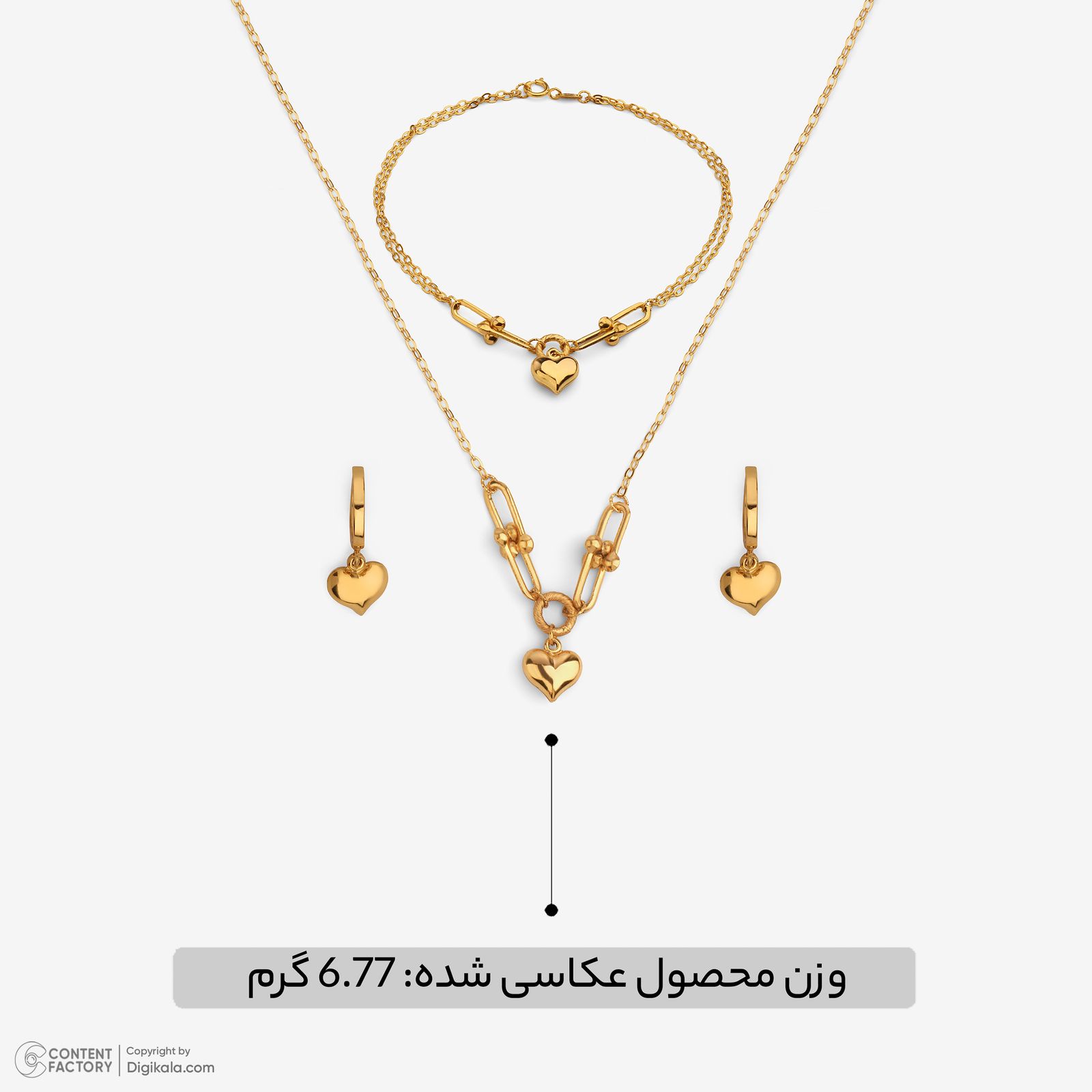 نیم ست طلا کم اجرت 18 عیار زنانه نگین مدل 100 -  - 12