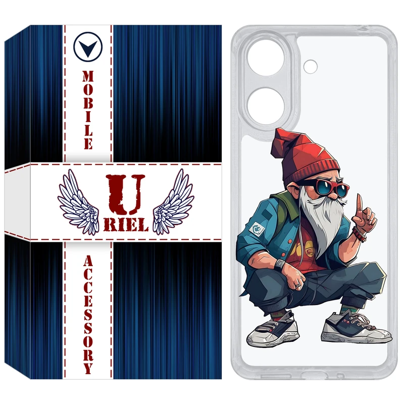 کاور یوریل مدل Clear کد 48 طرح پیرمرد مناسب برای گوشی موبایل شیائومی Redmi 13C / Poco C65