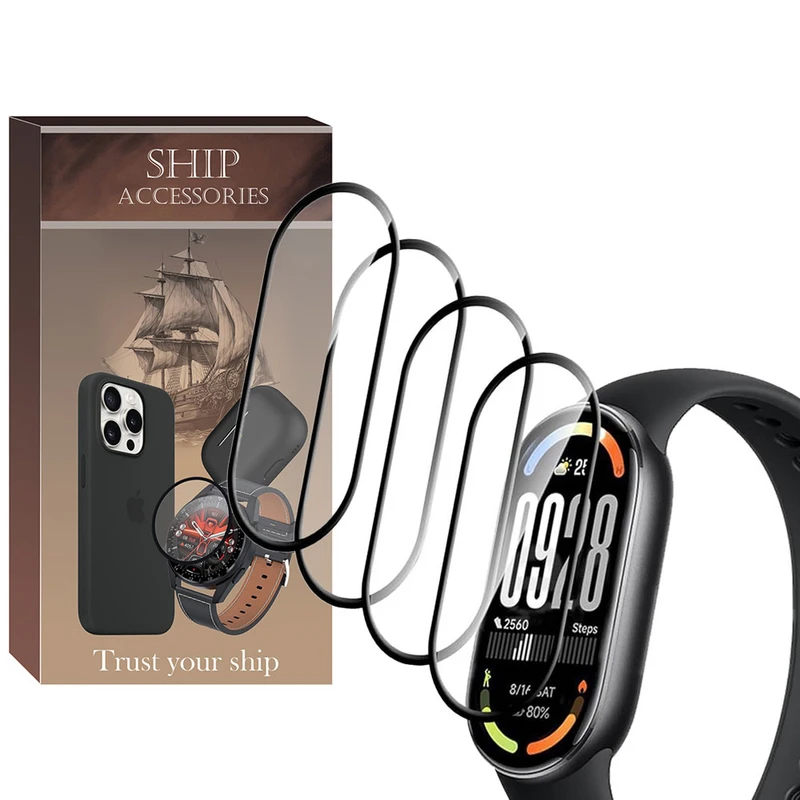 محافظ صفحه نمایش شیپ مدل PMMA SH مناسب برای ساعت هوشمند شیائومی Mi Band 10 بسته چهار عددی