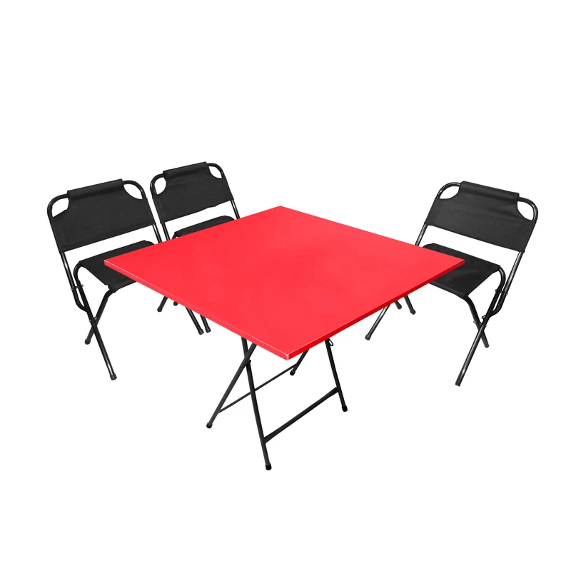 میز و صندلی سفری میزیمو مدل برزنتی پشتدار کد 8987 مجموعه 4 عددی