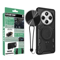 کاور اسپارتان مدل Strap مناسب برای گوشی موبایل شیائومی Redmi 14C/ Poco C75 به همراه بند آویز و پاپ سوکت