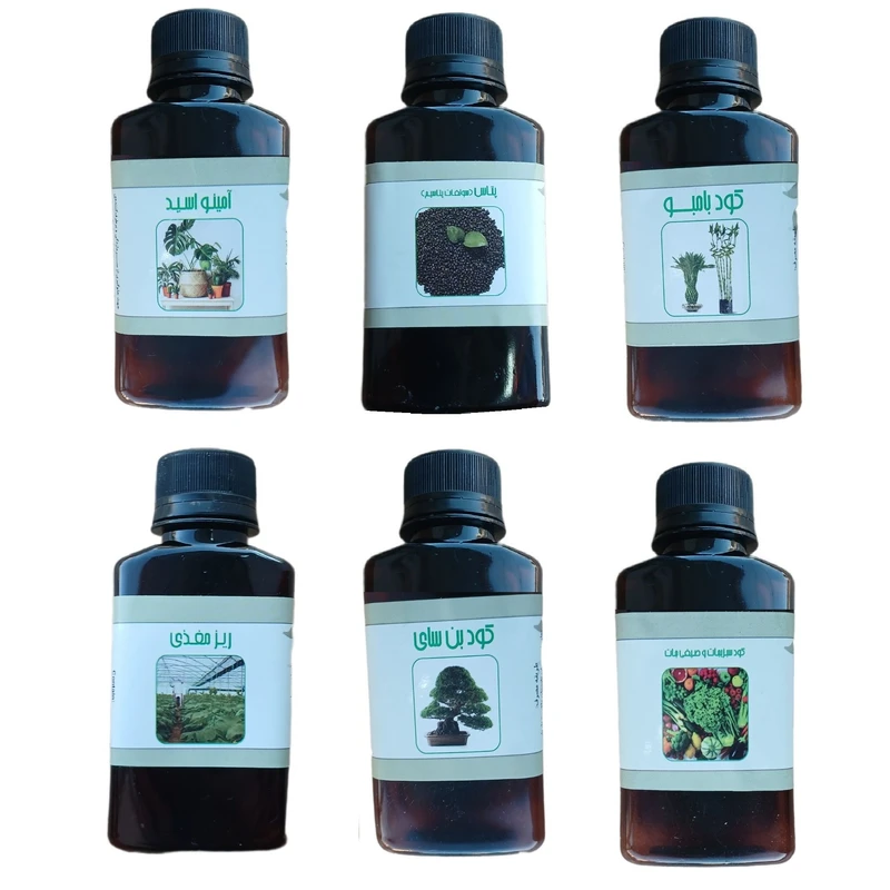 کود مایع پتاس و امینو اسید و بامبو و بن سای و ریز مغذی و کود سبزیجات و صیفی جات مدل life drop حجم 110 میلی لیتر بسته 6 عددی