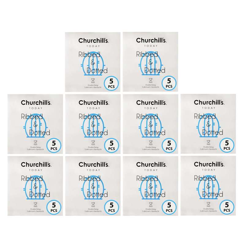 کاندوم چرچیلز مدل CHC_ribbed&dotted مجموعه 10 عددی
