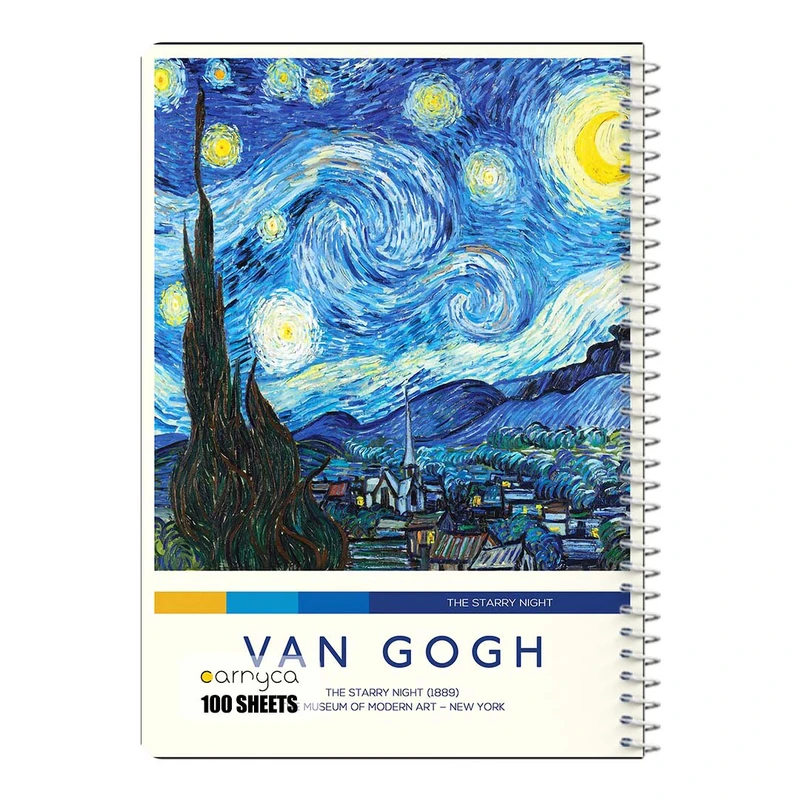 دفتر شطرنجی 100 برگ سیمی کارنیکا طرح نقاشی های ون گوگ Van Gogh Paintings کد 62685