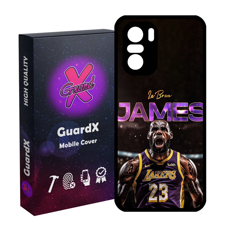 کاور گارد ایکس طرح Lebron James مدل Glass10715 مناسب برای گوشی موبایل شیائومی Poco F3/MI 11X/MI 11X Pro/Redmi K40/K40 Pro