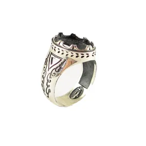 رکاب انگشتر نقره مردانه پارلا گوهر کد 3915