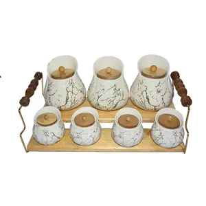 پاسماوری 7 پارچه مدل ماربل سنگی کد tarkibi80 به همراه استند