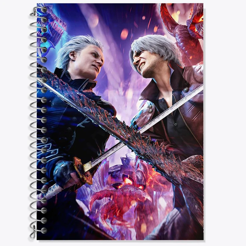 دفتر زبان 50 برگ خندالو مدل دو خط طرح بازی دویل می کرای Devil May Cry کد 30214