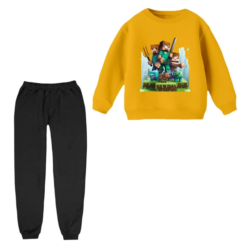 ست سویشرت و شلوار راحتی بچگانه مدل ماینکرفت کد 002