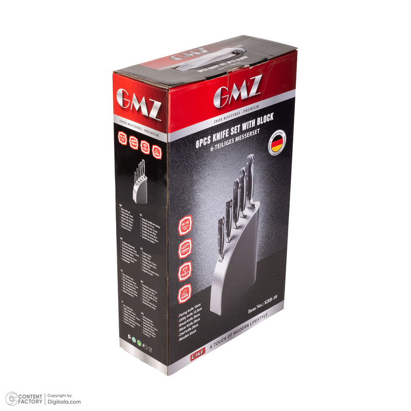 سرویس چاقو 6 پارچه جی ام زد مدل KBB-10