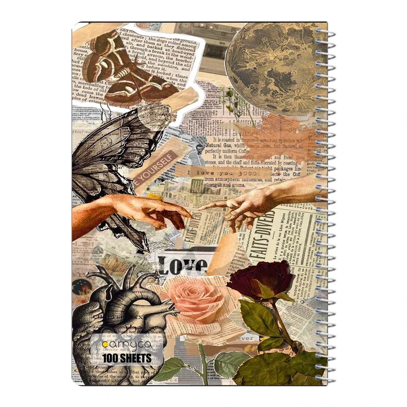 دفتر مشق 100 برگ سیمی کارنیکا طرح وینتج اسکرپ بوک Vintage Scrapbook کد 34790