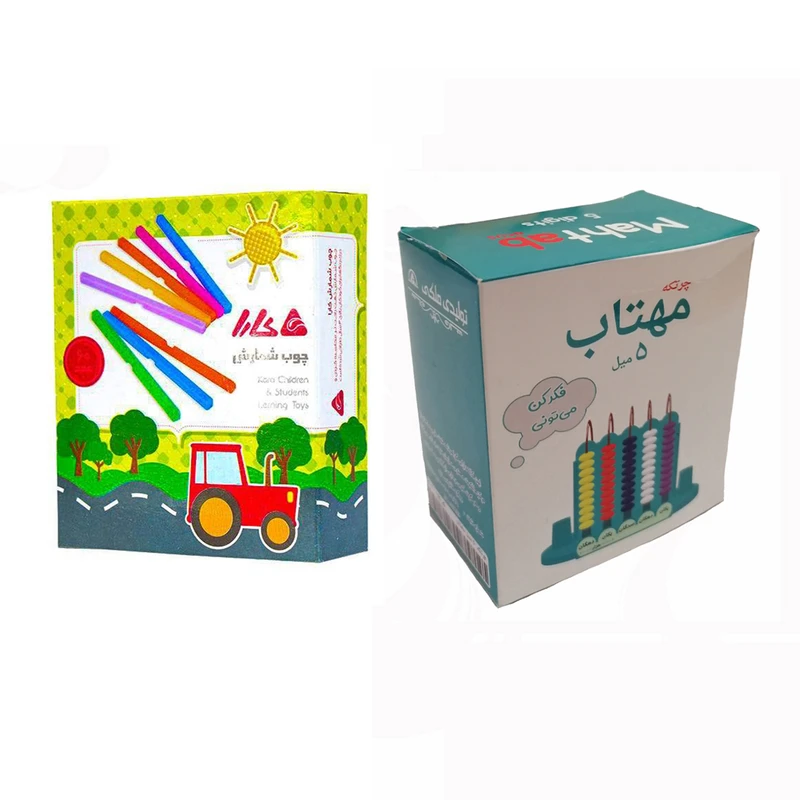 بازی آموزشی کارا و  مهتاب مدل چوب خط و چرتکه کد 6936891 بسته 2 عددی