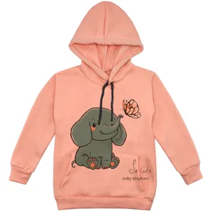 هودی دخترانه مدل فیل F30 رنگ گلبهی