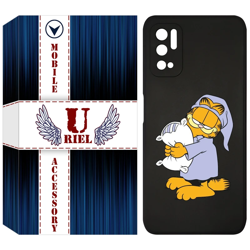 کاور یوریل قاب مدل KSH کد 73 طرح گارفیلد خوابالو مناسب برای گوشی موبایل شیائومی Poco M3 Pro / Redmi Note 10 5G / Note 11 SE