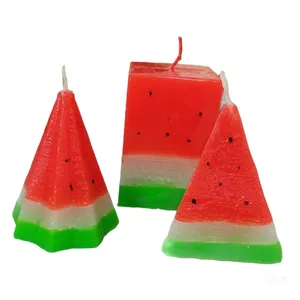 شمع طرح هندوانه مدل یلدا2 بسته 3 عددی