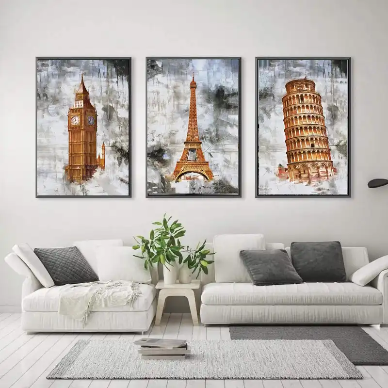 تابلو مدل پاریس و پیزا در لندن مجموعه سه عددی