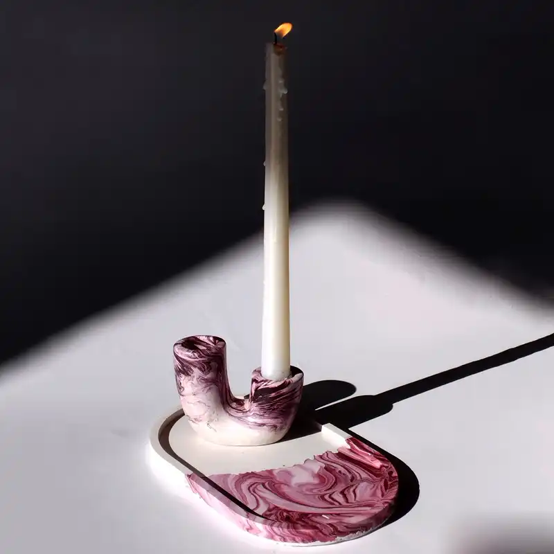 جاشمعی مدل U طرح مرمر