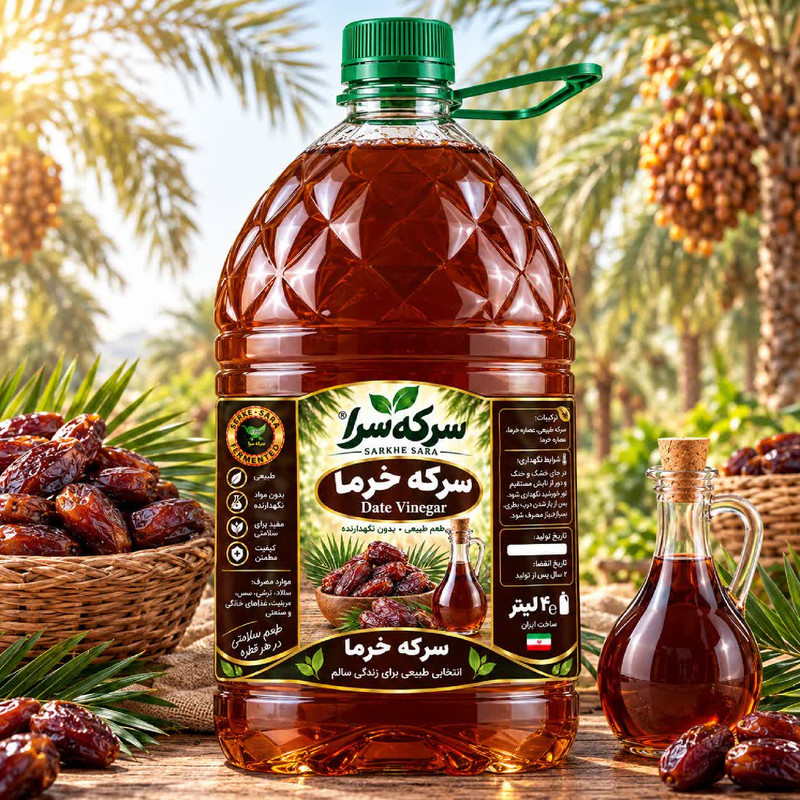 سرکه خرما تخمیری سرکه سرا - 4 لیتر
